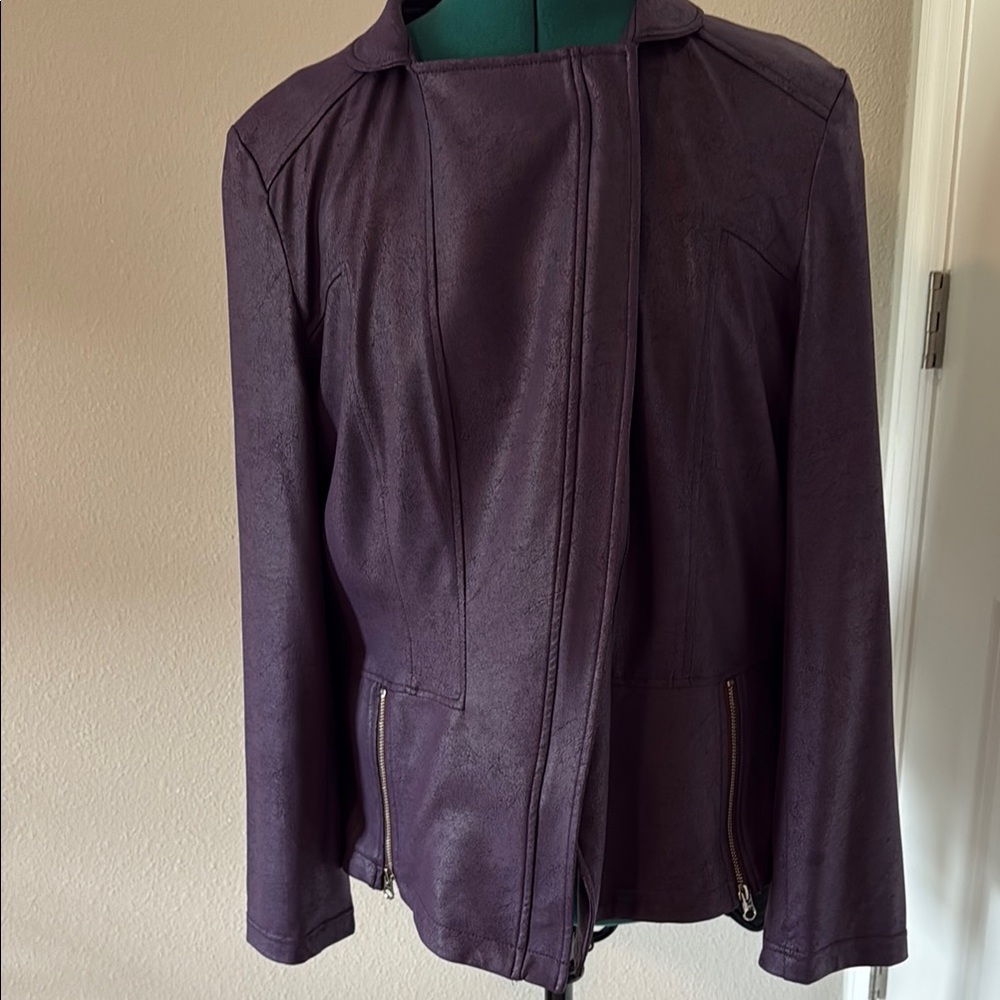 Liquid Leather Clara Sun Woo Elegant Purple Women's Jacket
